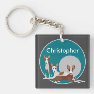 Personalised Podenco Dogs Key Ring