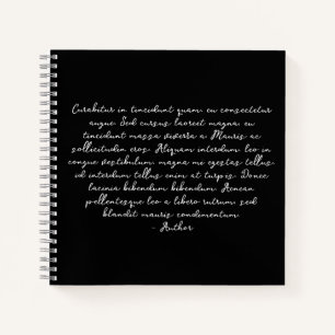 Personalised poem, song lyric, quote notebook