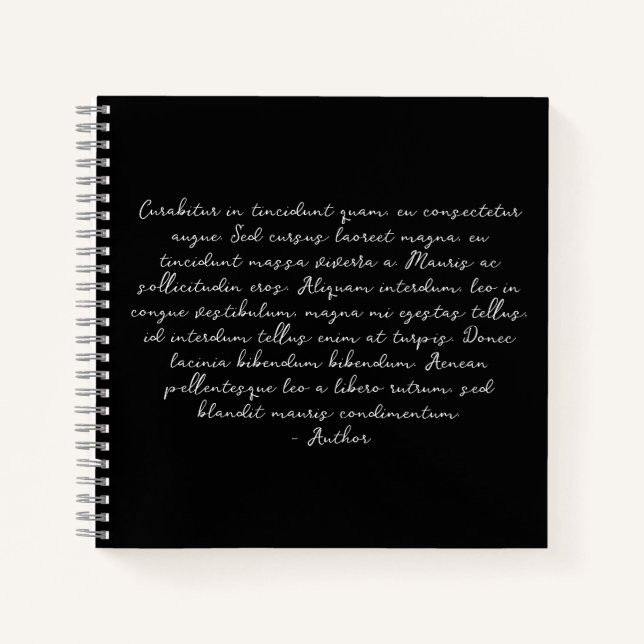 Personalised poem, song lyric, quote notebook (Front)