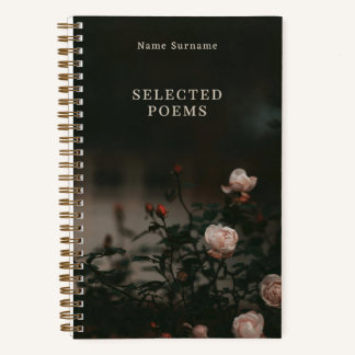Personalised Poetry & moody roses (small) Notebook
