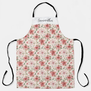 Personalised Poinsettia Christmas Apron