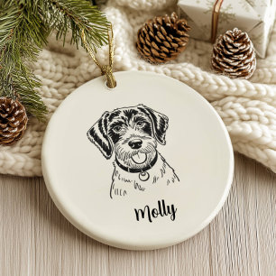 Personalised Pointer Dog Christmas Ceramic Ornament