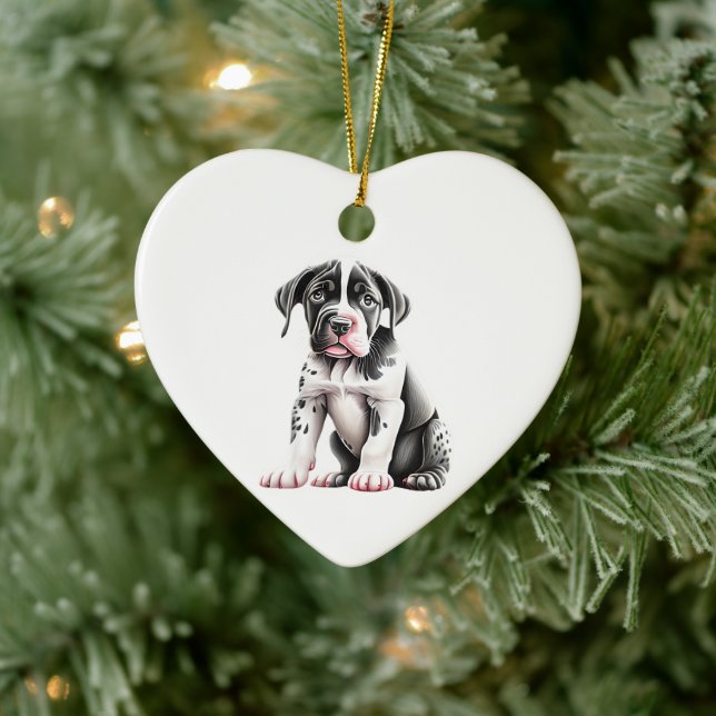 Personalised Pointer Puppy Ceramic Ornament (Tree)