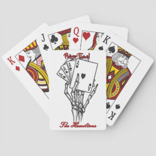 Personalised Poker Cards Skeleton Hand