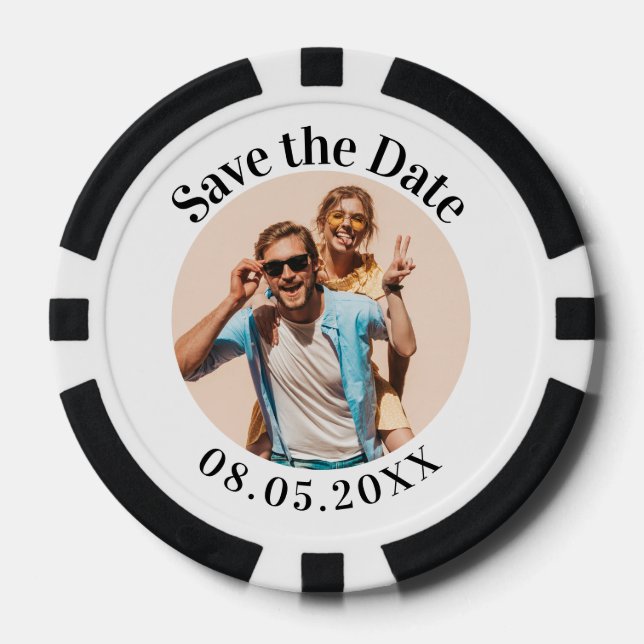 Personalised Poker Chip Save the Dates (Front)