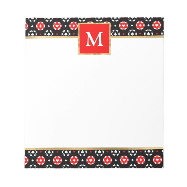 Personalised Poker Chip-Themed Notepad (Front)