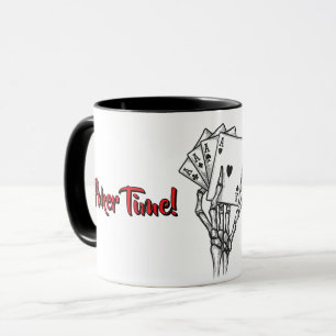 Personalised Poker Mug Skeleton Hand