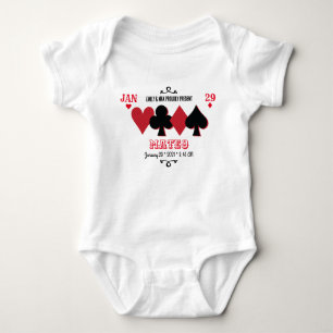 Personalised "Poker Night" Birth Announcement Baby Bodysuit