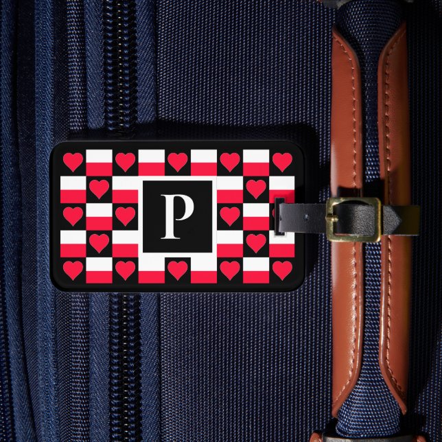 Personalised Poland Flag Polish Custom Letter Luggage Tag (Front Insitu 4)