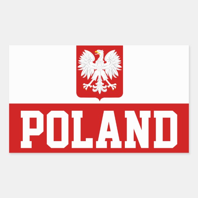 Personalised Poland Polish Flag Coat of Arms Rectangular Sticker (Front)