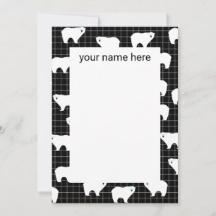 Personalised Polar Bear Cards on Black Background