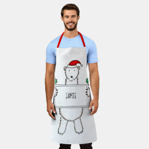 Personalised Polar Bear Christmas Apron