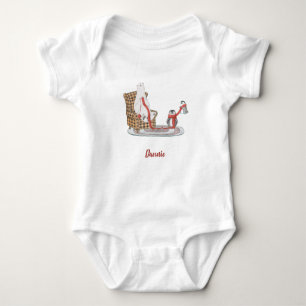 Personalised Polar Bear Penguin Friends Winter Baby Bodysuit