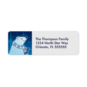 Personalised Polar Bear  Return Address Labels
