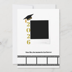 Personalised polaroid film roll photo graduation  invitation