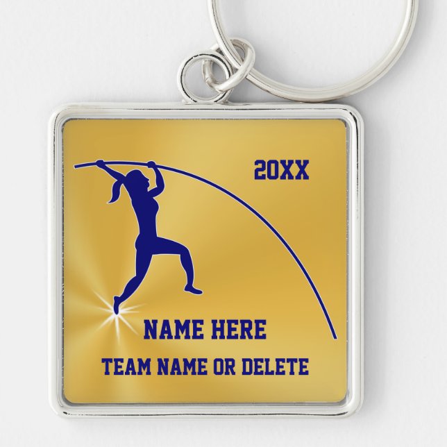 Personalised Pole Vaulter Gifts for Girls Key Ring (Front)