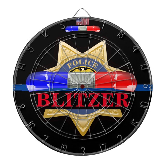 Personalised Police Badge Edition Dart Board (Front)