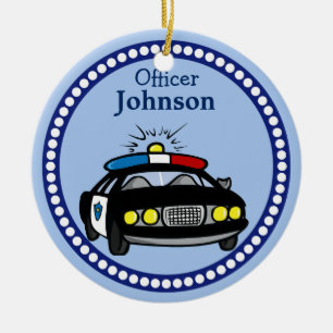 Personalised Police Car Christmas Ornament