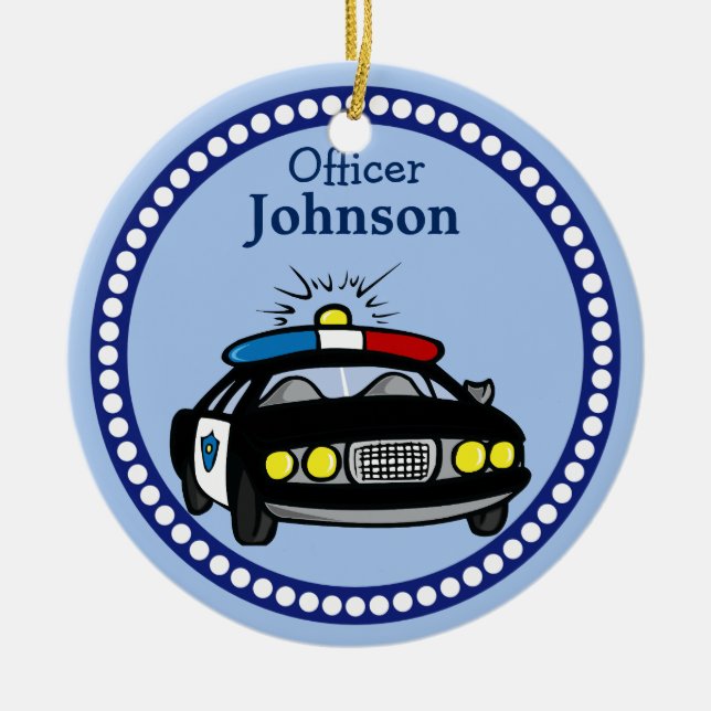 Personalised Police Car Christmas Ornament (Front)