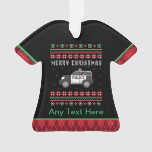 Personalised Police Car Ugly Christmas Ornament