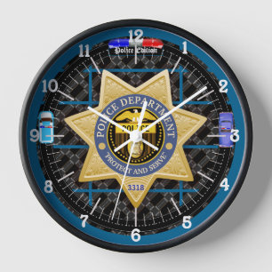 Personalised Police Edition City Side Clock