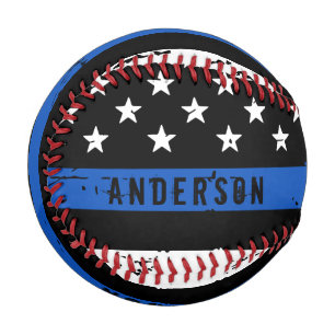 Personalised Police Flag Thin Blue Line Baseball