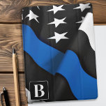 Personalised Police Flag Thin Blue Line iPad Pro Cover<br><div class="desc">Thin Blue Line iPad cover - American flag in Police Flag colours, distressed design . Personalise with Officer's name. This personalised police iPad case is perfect for police departments and law enforcement departments. COPYRIGHT © 2020 Judy Burrows, Black Dog Art - All Rights Reserved. Personalised Police Flag Thin Blue Line...</div>
