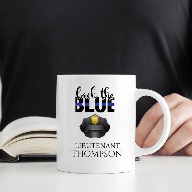 Personalised Police  Hat Back the Blue Coffee Mug (Creator Uploaded)