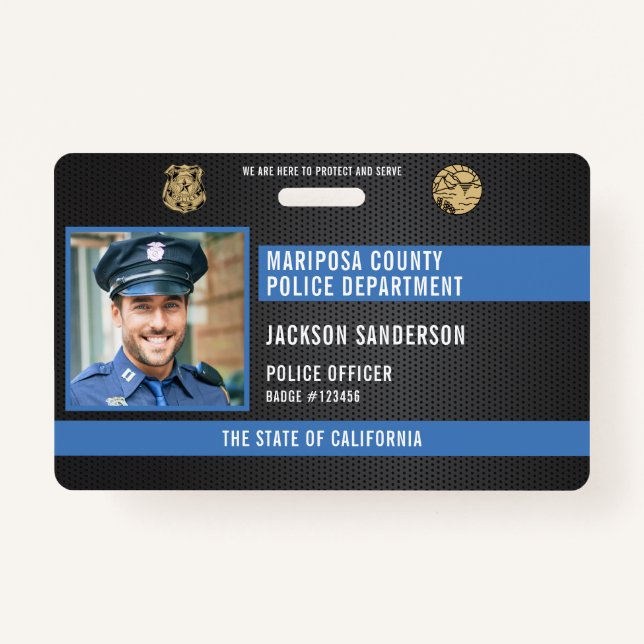 Personalised Police Law Enforcement Employee ID ID Badge (Front)