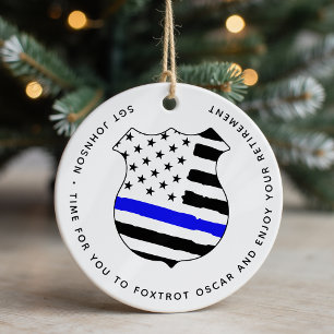 Personalised Police Law Enforcement Retirement Ceramic Ornament