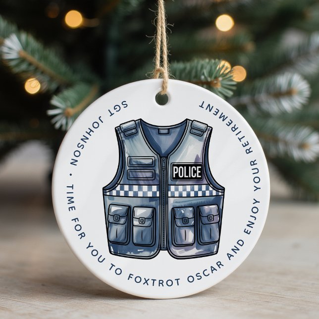 Personalised Police Law Enforcement Retirement Ceramic Ornament (Creator Uploaded)