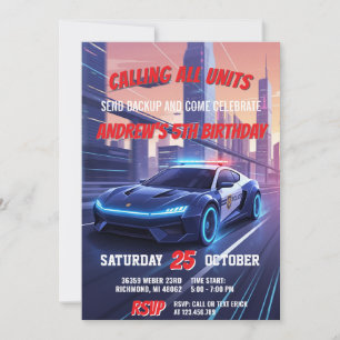 Personalised Police Officer Birthday Party Invitation