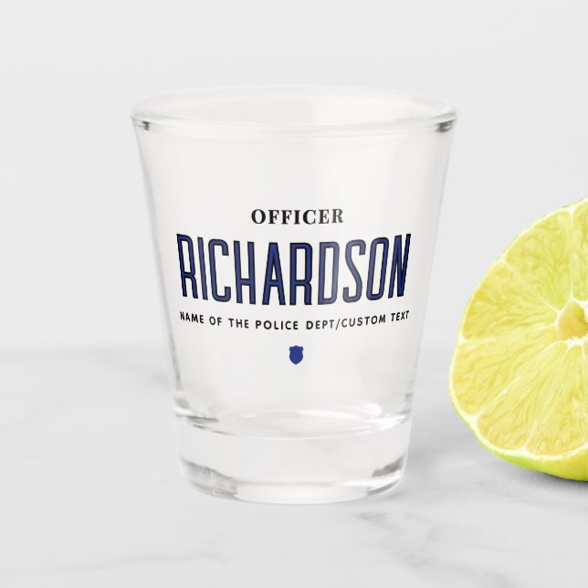 Personalised Police Officer Law Enforcement Gifts Shot Glass (Front)