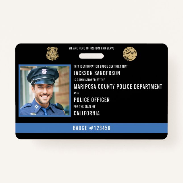 Personalised Police Officer Law Enforcement ID Badge (Front)