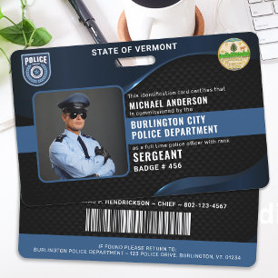Personalised Police Officer Law Enforcement ID ID Badge