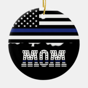 Personalised Police Officer Mum Cop Thin Blue Line Ceramic Ornament