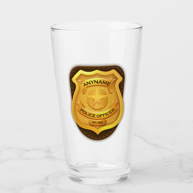 Personalised Police Officer Sheriff Cop NAME Badge Glass (Front)