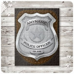 Personalised Police Officer Sheriff Cop NAME Badge Jigsaw Puzzle<br><div class="desc">Personalised NAME Police Officer Sheriff Cop Badge Design with textured background.  - Customise with your Name or Custom text! ♥ Highway Patrolman</div>