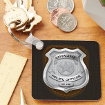 Personalised Police Officer Sheriff Cop NAME Badge Key Ring<br><div class="desc">Personalised NAME Police Officer Sheriff Cop Badge Design with textured background.  - Customise with your Name or Custom text! ♥ Highway Patrolman</div>