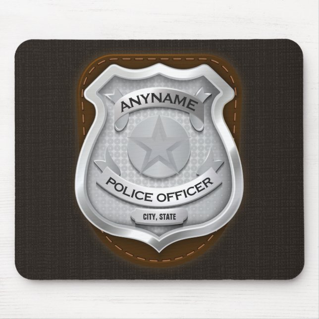 Personalised Police Officer Sheriff Cop NAME Badge Mouse Pad (Front)