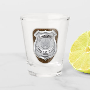 Personalised Police Officer Sheriff Cop NAME Badge Shot Glass