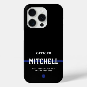 Personalised Police Officer Thin Blue Line iPhone 15 Pro Case