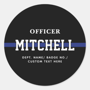 Personalised Police Officer Thin Blue Line Classic Round Sticker