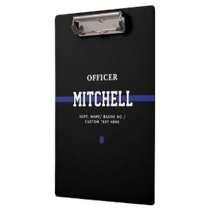 Personalised Police Officer Thin Blue Line Clipboard