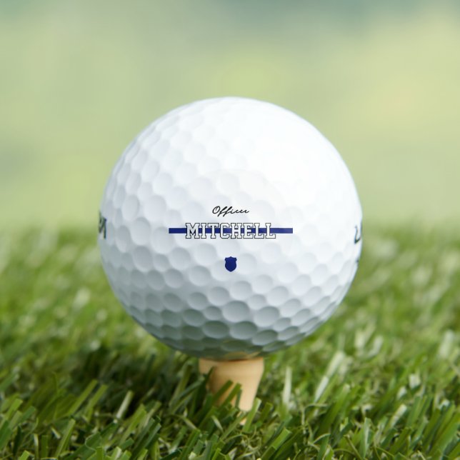 Personalised Police Officer Thin Blue Line Golf Balls (Insitu Tee)