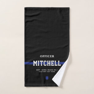 Personalised Police Officer Thin Blue Line Hand Towel