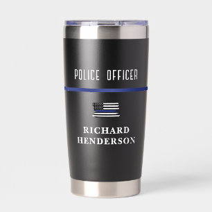 Personalised Police Officer Thin Blue Line Insulated Tumbler