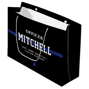 Personalised Police Officer Thin Blue Line Large Gift Bag