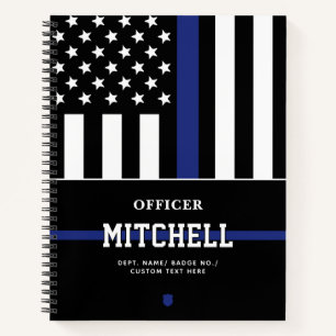 Personalised Police Officer Thin Blue Line Notebook