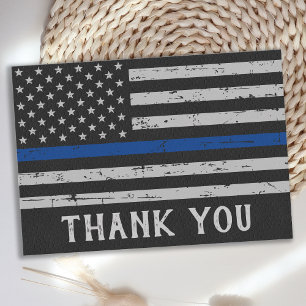 Personalised Police Officer Thin Blue Line Thank You Card
